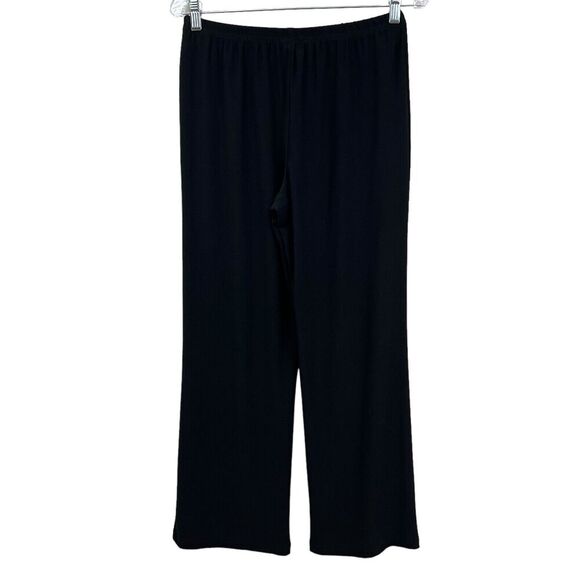 R&M Collection Womens Pants Wide Leg Pull On Elastic Waist Slinky Black‎ Size S - Picture 4 of 5